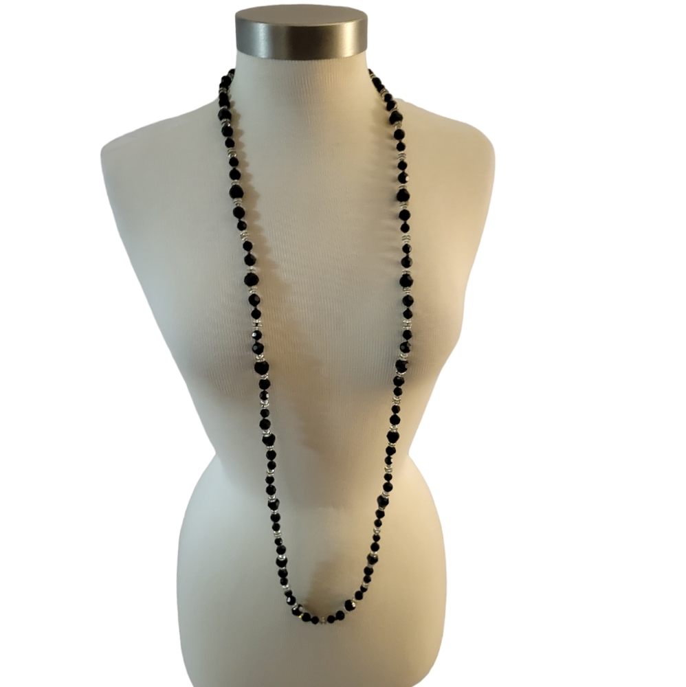 Vintage Beaded Flapper Length Necklace